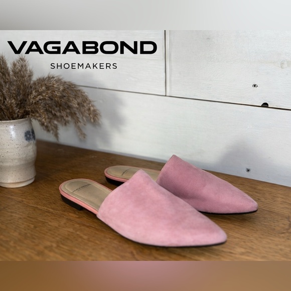 Vagabond Shoes - VAGABOND – Pink Suede Pointed-Toe Mules – Size 39